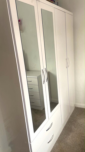 White door mirrored - white,