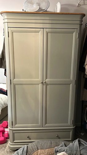 Grey freestanding wardrobe - wardrobe, 2