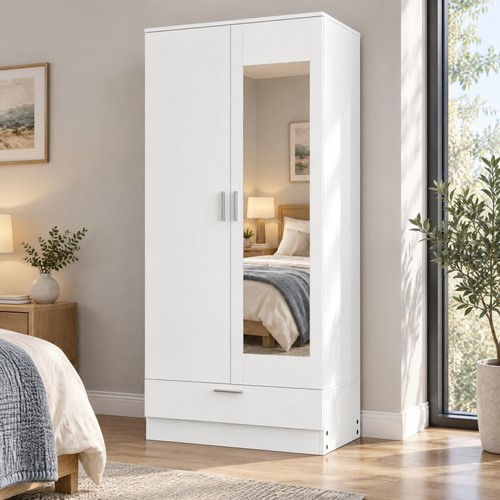 White door wardrobe with - white, 2