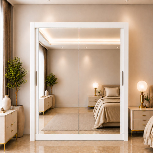 Maple full mirror sliding door - full,