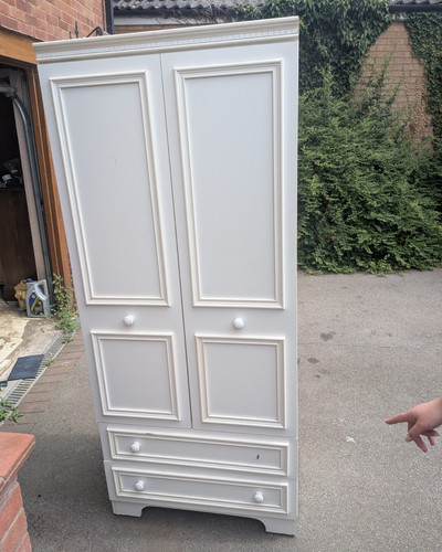 White freestanding wardrobe - white,