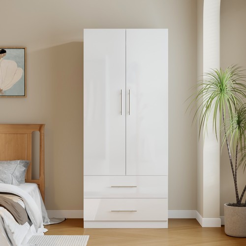 White door wardrobe with 2 - 2,