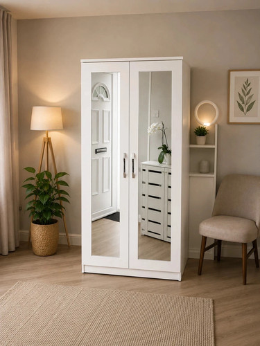 Ready assembled white door - white,