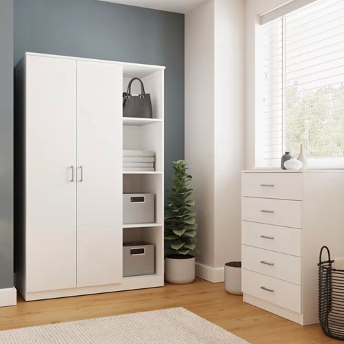 White 2pc bedroom - bedroom, set: