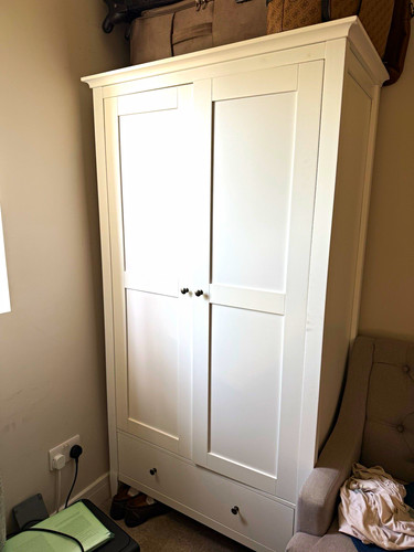 White freestanding wardrobe - white,